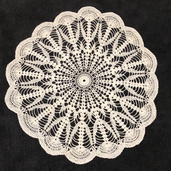 Hand Crafted Other - Large Antique Crochet Lace Handmade Round Doily 24”